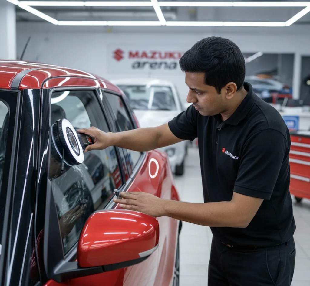 checking car paint during paints